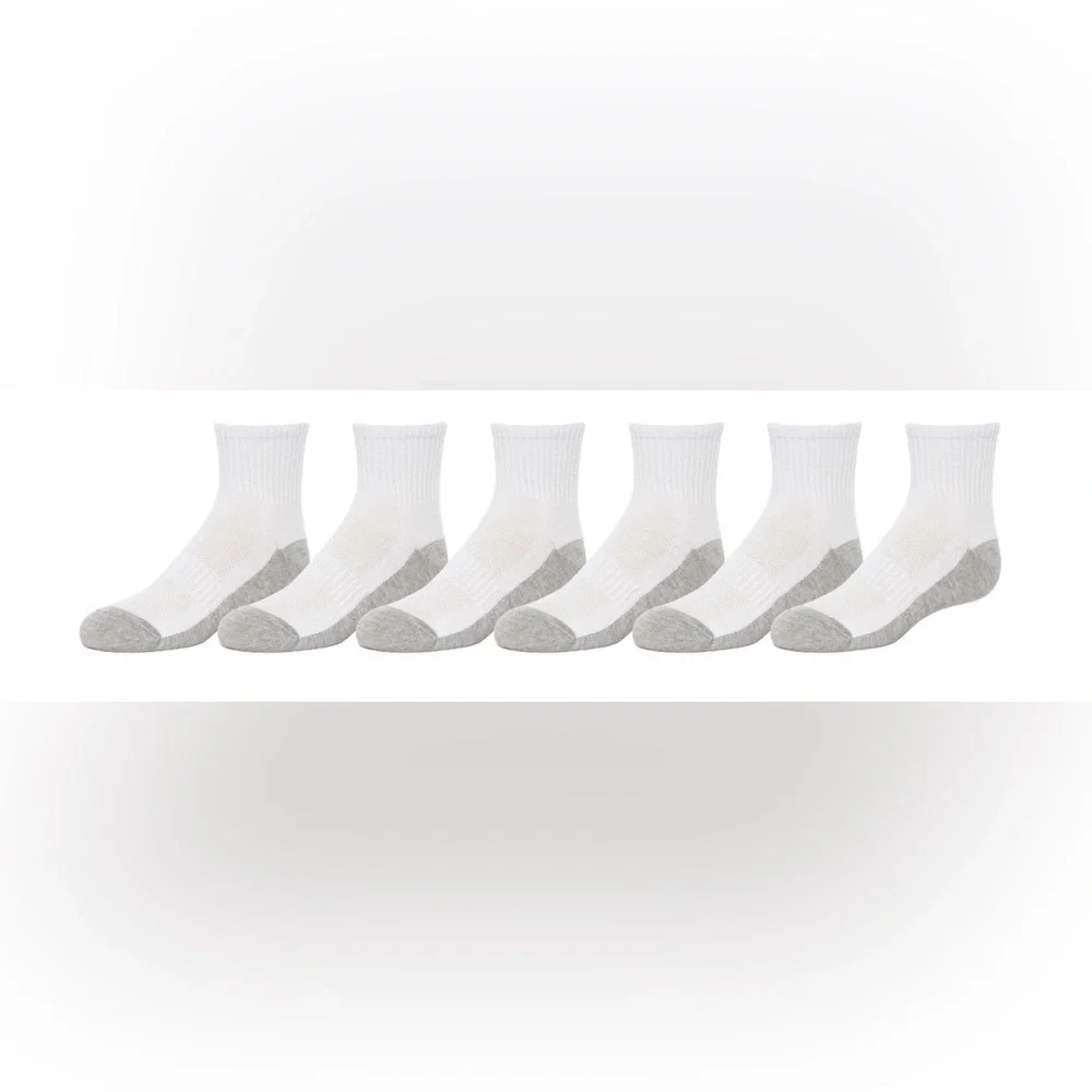Boys 7-8.5 Tek-Gear 10 Pack (5 Pairs) lightweight short crew performance socks!